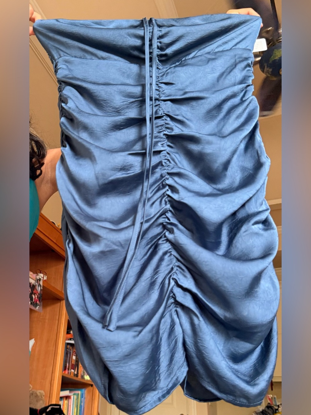 Apricot Lane Navy Blue Ruched Midi Dress